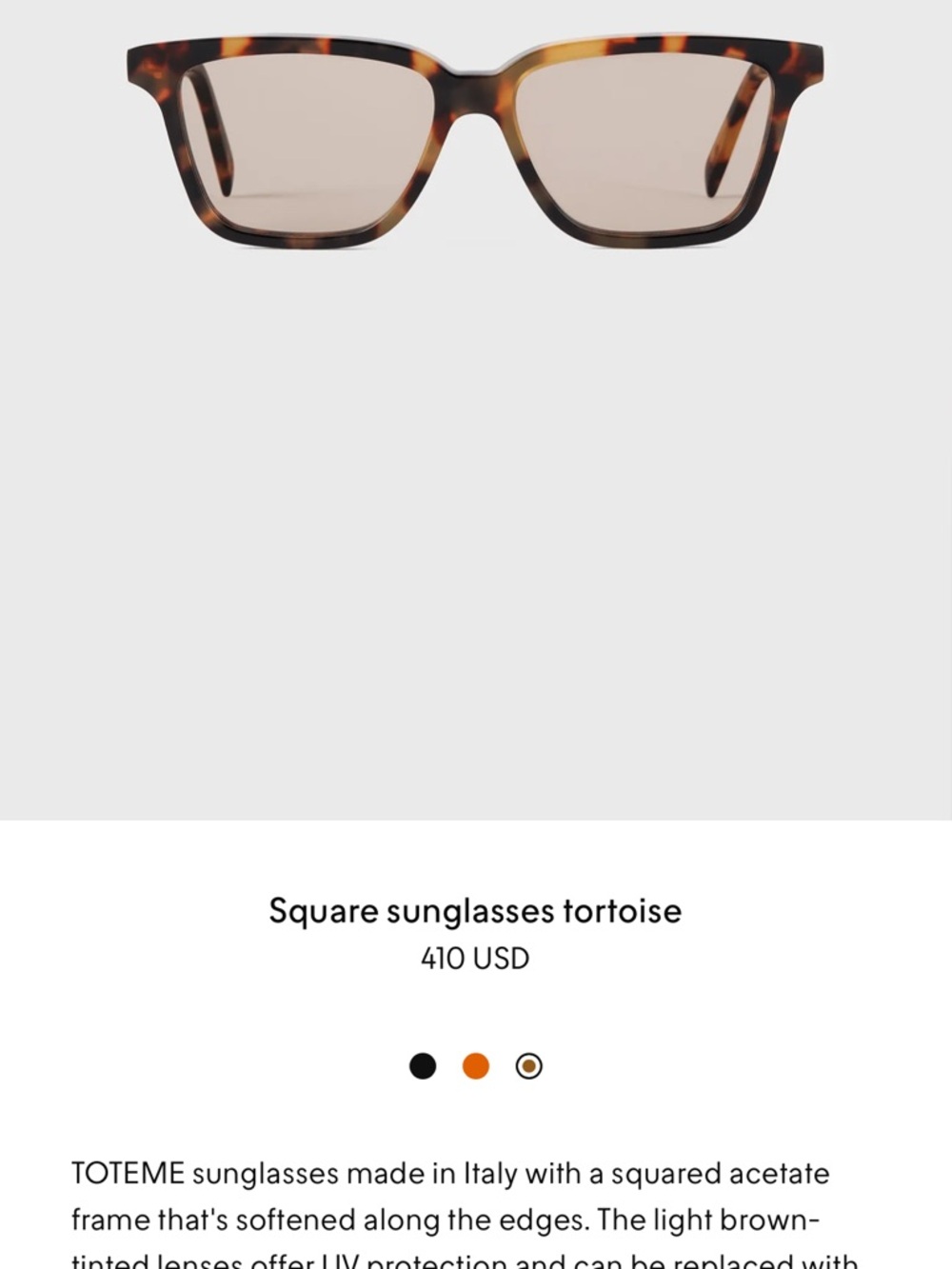Toteme beige tan the square sunglasses - Picture 7 of 7